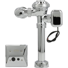 Zurn - Automatic Flush Valves; Type: Side-Mount Hardwire Sensor ; Style: Single flush ; Gallons Per Flush: 1.6 ; Pipe Size: 1-1/2 (Inch); Spud Coupling Size: 1-1/2 (Inch); Cover Material: Brass - Exact Tool & Supply