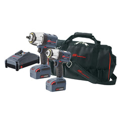 Ingersoll-Rand - Cordless Tool Combination Kits; Voltage: 20 ; Tools: 1/2" High Torque Impact Wrench; 3/8" Compact Impact Wrench ; Battery Chemistry: Lithium Ion ; Battery Included: Yes ; Number of Batteries: 2 ; Power Source: Battery w/Charger; Lithium- - Exact Tool & Supply
