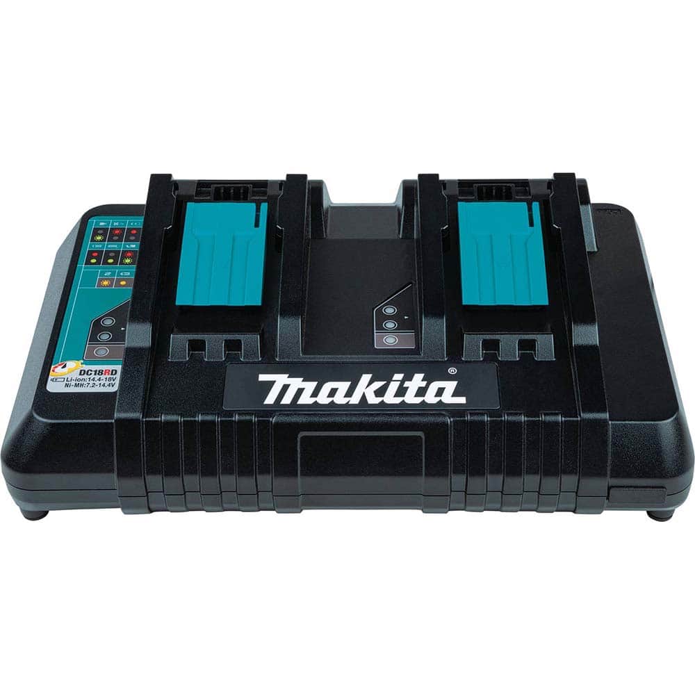 Makita - Battery Chargers; Battery Size Compatibility: Proprietary ; Battery Chemistry Compatibility: Lithium-Ion ; Charging Time (Hours): 0.75 ; Charging Time (Minutes): 45 ; Maximum Number of Batteries: 2 ; Voltage: 18 - Exact Tool & Supply