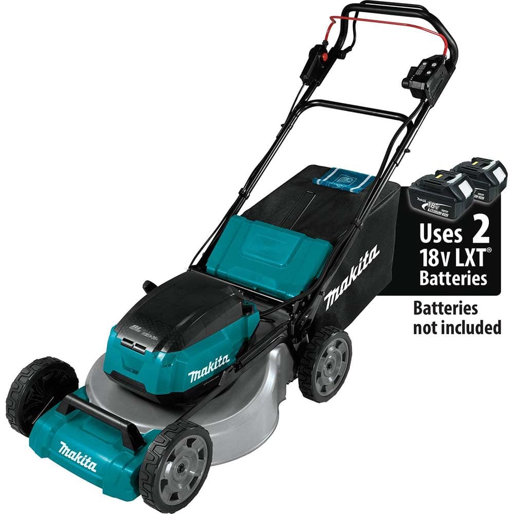 Makita - Lawn Mowers; Type: Cordless ; Power Type: Cordless ; Self-Propelled: Yes ; Voltage: 36 ; Cutting Width (Inch): 18.0000 - Exact Tool & Supply