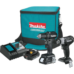 Makita - Cordless Tool Combination Kits; Voltage: 18 ; Tools: 1/2" Brushless Compact Drill/Driver, 1/4" Brushless Compact Impact Driver ; Battery Chemistry: Lithium-Ion ; Battery Series: 18V LXT - Exact Tool & Supply