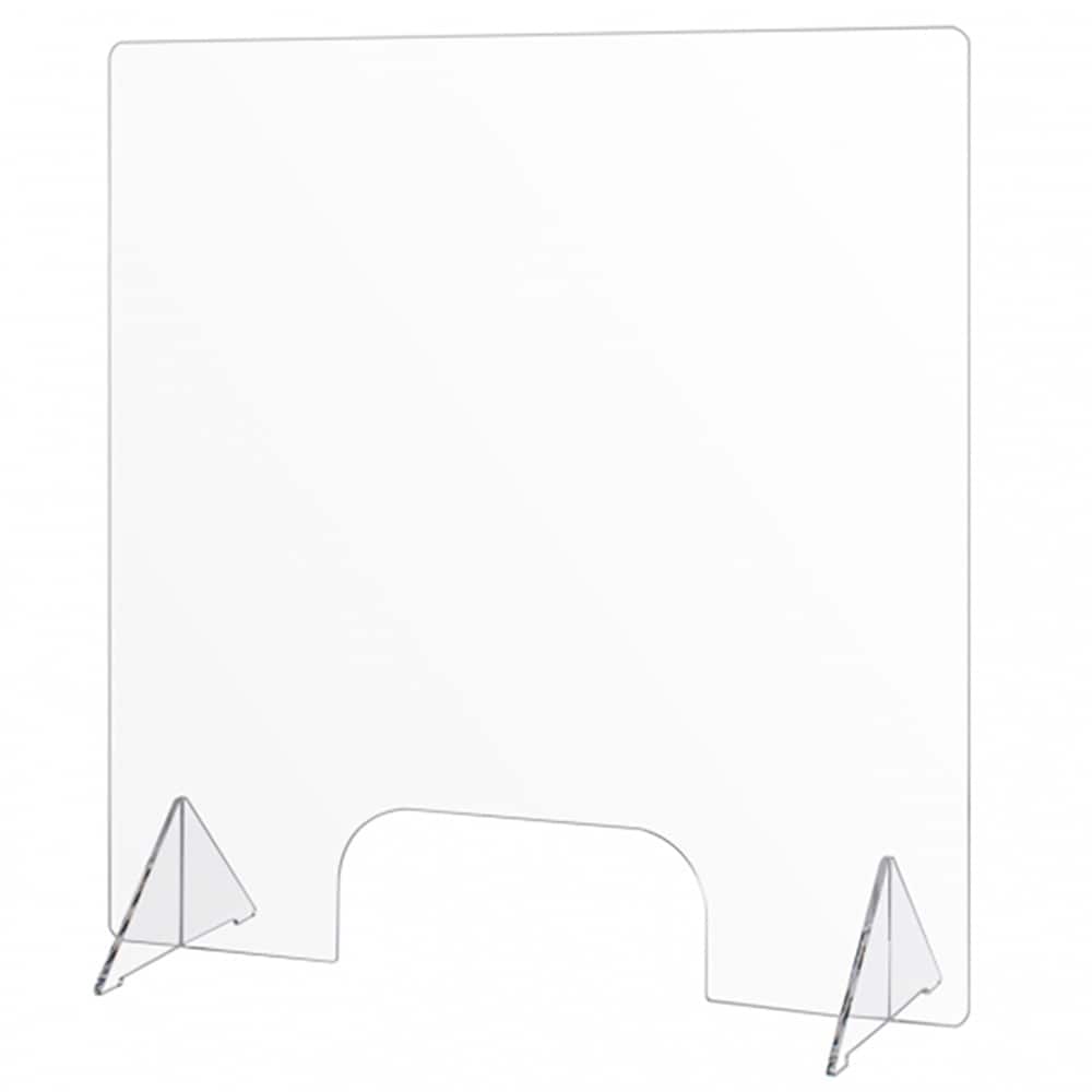 Laird Plastics - Office Cubicle Partitions; Type: Social Distancing Partition ; Width (Inch): 36 ; Height (Inch): 48 ; Color: Clear ; Material: Plastic ; Mount Type: Base Mount - Exact Tool & Supply