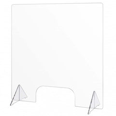 Laird Plastics - Office Cubicle Partitions; Type: Social Distancing Partition ; Width (Inch): 36 ; Height (Inch): 48 ; Color: Clear ; Material: Plastic ; Mount Type: Base Mount - Exact Tool & Supply