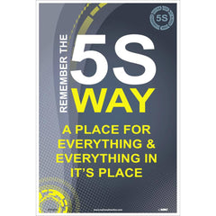 NMC - Training & Safety Awareness Posters; Subject: Teamwork ; Training Program Title: 5S; General Training Series ; Message: Remember The 5S Way ; Series: Not Applicable ; Language: English ; Background Color: White - Exact Tool & Supply