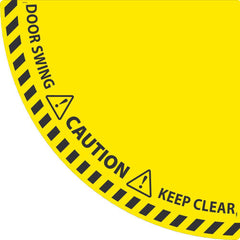 NMC - Adhesive Backed Floor Signs; Message Type: Workplace/Safety ; Graphic Type: Doorway ; Message or Graphic: DOOR SWING AREA, KEEP AREA CLEAR ; Legend: DOOR SWING AREA, KEEP AREA CLEAR ; Color: Yellow; Black ; Special Color Properties: No Special Colo - Exact Tool & Supply