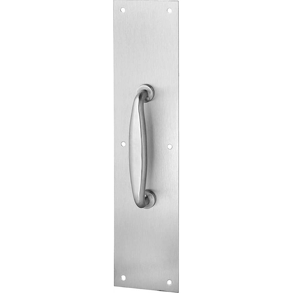 Rockwood - Door Pulls; Overall Length (Inch): 16 ; Finish/Coating: Satin Stainless Steel ; Grip Length: 4 (Inch) - Exact Tool & Supply