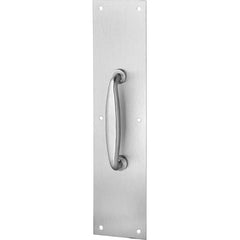 Rockwood - Door Pulls; Overall Length (Inch): 16 ; Finish/Coating: Satin Stainless Steel ; Grip Length: 4 (Inch) - Exact Tool & Supply
