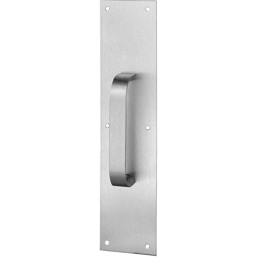 Rockwood - Door Pulls; Overall Length (Inch): 16 ; Finish/Coating: Satin Stainless Steel ; Grip Length: 4 (Inch) - Exact Tool & Supply