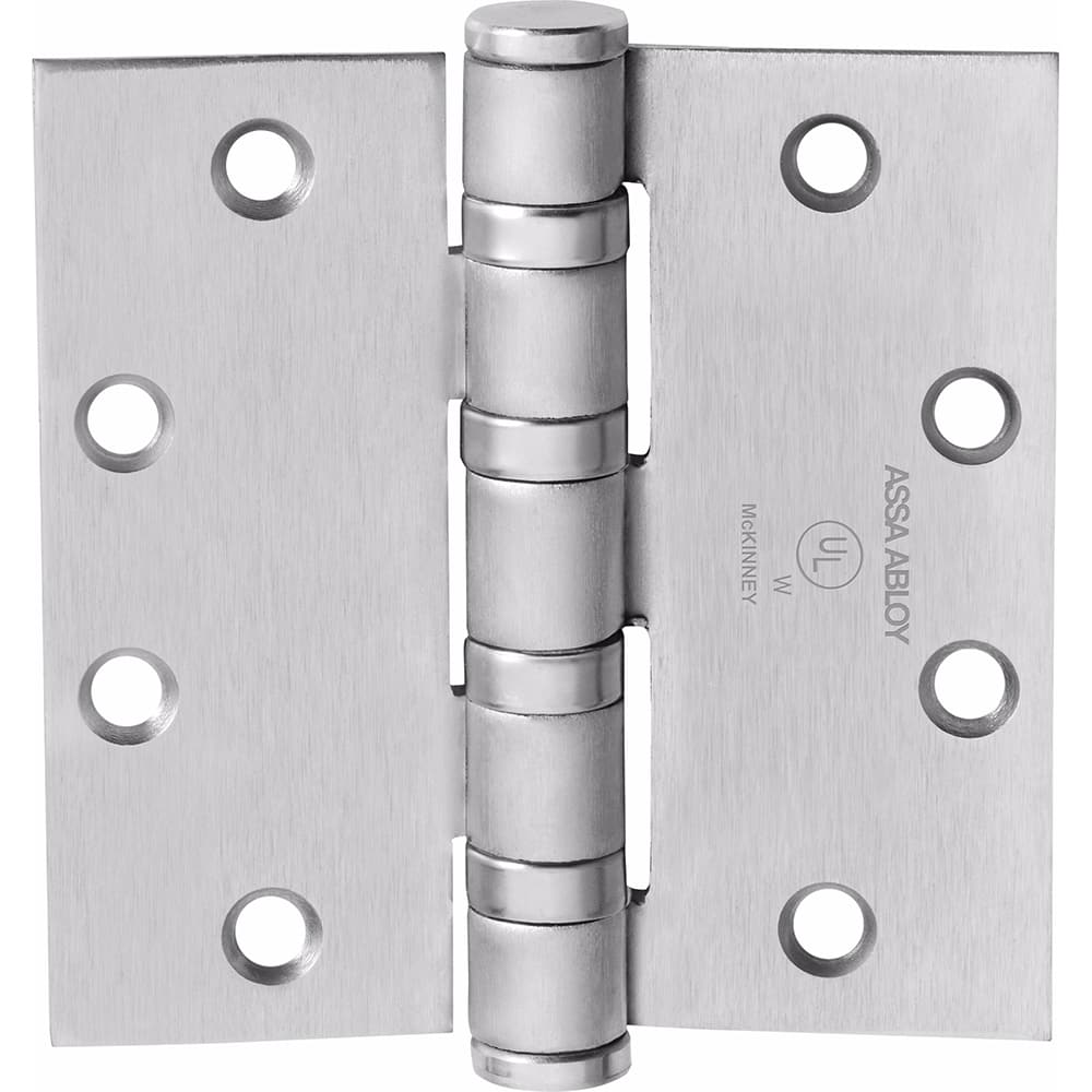 Yale - Commercial Hinges; Length (Inch): 4-1/2 ; Thickness (Decimal Inch): 0.1800 ; Minimum Thickness: 4.5720 (mm); Number of Knuckles: 5.000 ; Stanley Finish Code: US26D ; Finish/Coating: US26D - Exact Tool & Supply