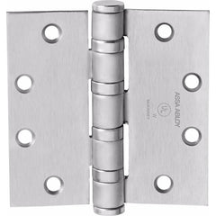 Yale - Commercial Hinges; Length (Inch): 4-1/2 ; Thickness (Decimal Inch): 0.1800 ; Minimum Thickness: 4.5720 (mm); Number of Knuckles: 5.000 ; Stanley Finish Code: US26D ; Finish/Coating: US26D - Exact Tool & Supply