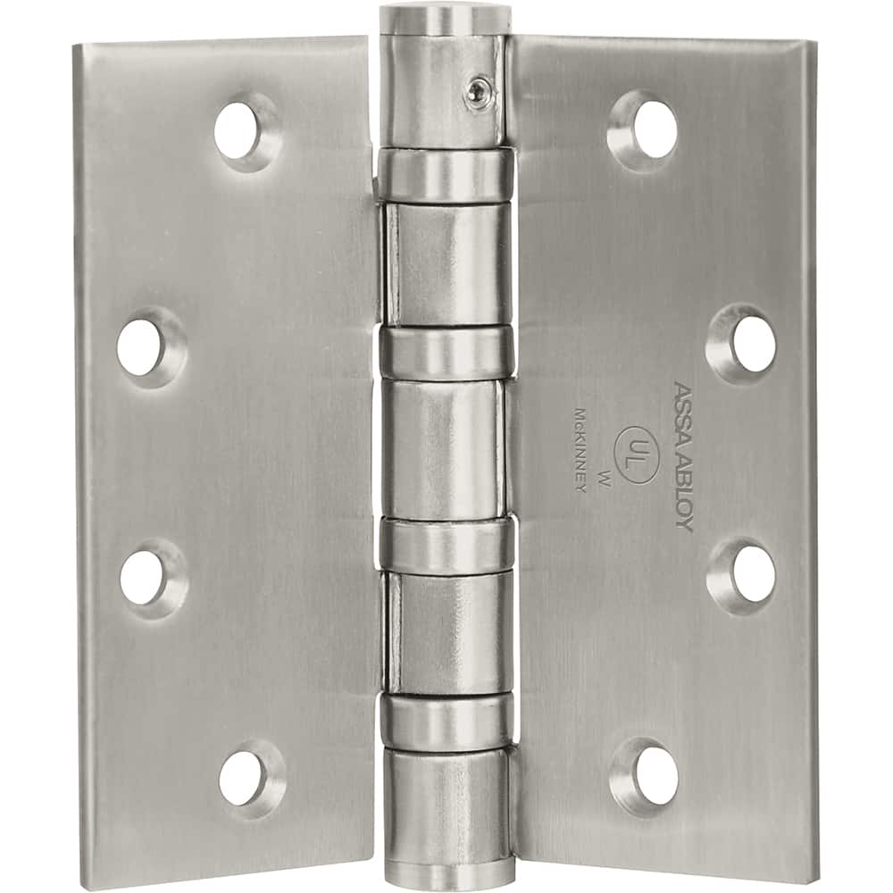 Yale - Commercial Hinges; Length (Inch): 4-1/2 ; Thickness (Decimal Inch): 0.1800 ; Minimum Thickness: 4.5720 (mm); Number of Knuckles: 5.000 ; Stanley Finish Code: US32D ; Finish/Coating: US32D - Exact Tool & Supply