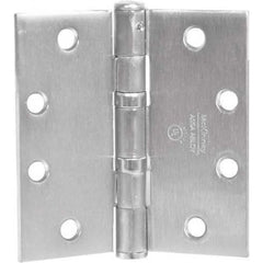 Yale - Commercial Hinges; Length (Inch): 4-1/2 ; Thickness (Decimal Inch): 0.1340 ; Minimum Thickness: 3.4036 (mm); Number of Knuckles: 5.000 ; Stanley Finish Code: US32D ; Finish/Coating: US32D - Exact Tool & Supply