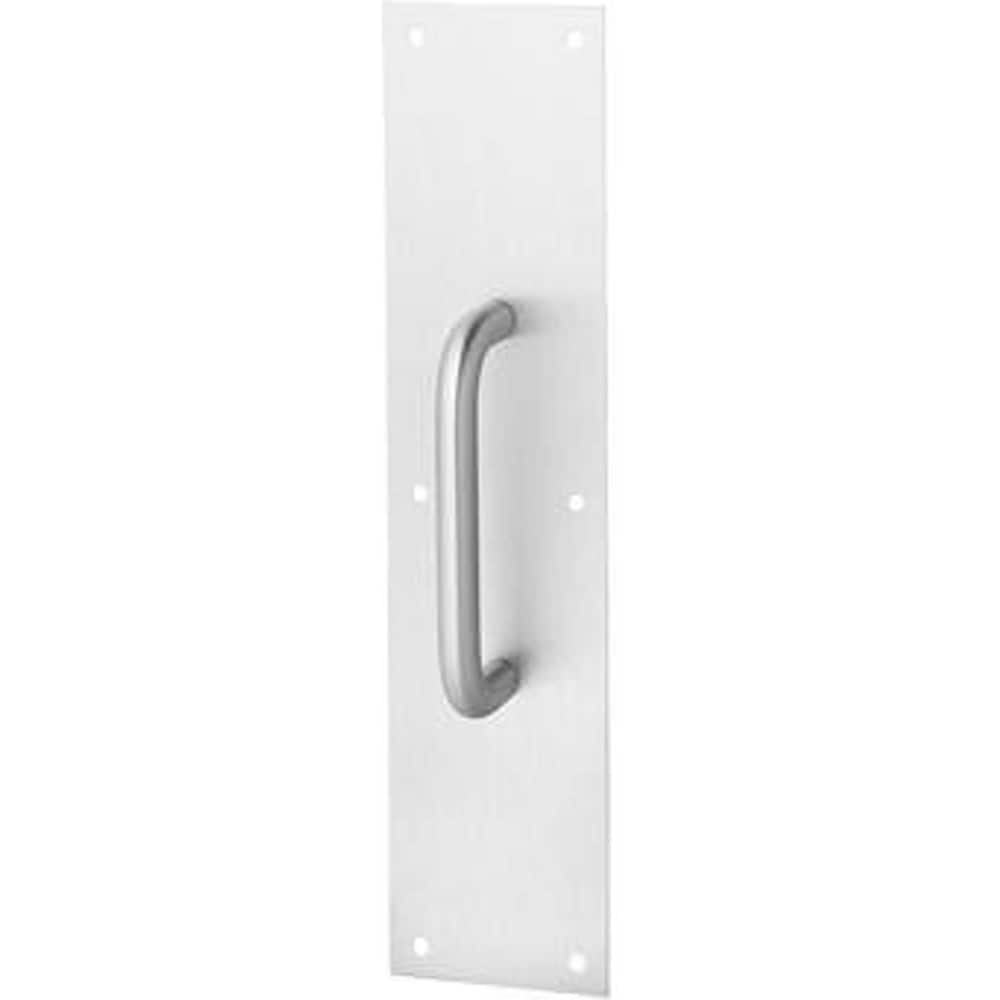 Rockwood - Door Pulls; Overall Length (Inch): 16 ; Finish/Coating: Satin Stainless Steel ; Grip Length: 4 (Inch) - Exact Tool & Supply