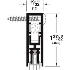 Pemko - Sweeps & Seals; Type: Acoustic Automatic Door Bottom ; Width (Inch): 19/32 ; Finish/Coating: Dark Bronze Anodized Aluminum ; Material: 6063-T6 Aircraft Aluminum ; Back Strip Brush Width (Inch): 6 ; Bristle Length (Inch): 12.0000 - Exact Tool & Supply