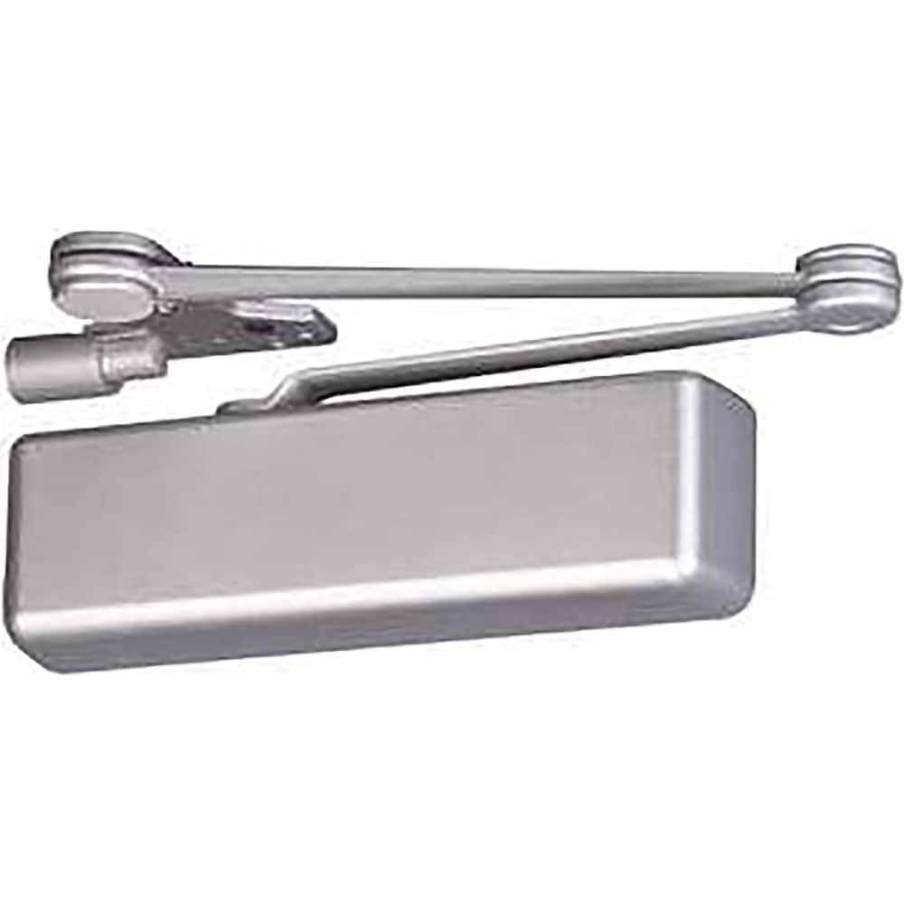 Yale - Manual Dampers; Closer Body Length: 12-1/4 (Inch); Finish/Coating: Aluminum Painted ; Door Thickness: 2-3/4 (Inch); Additional Information: Series: 5800; Material: Cast Iron; Spring Size: Multi-Size 1 to 6; Includes: Sleeve Nuts; Arm Type: Holder/ - Exact Tool & Supply