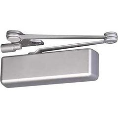 Yale - Manual Dampers; Closer Body Length: 12-1/4 (Inch); Finish/Coating: Aluminum Painted ; Door Thickness: 2-3/4 (Inch); Additional Information: Series: 5800; Material: Cast Iron; Spring Size: Multi-Size 1 to 6; Includes: Sleeve Nuts; Arm Type: Holder/ - Exact Tool & Supply