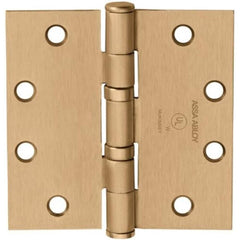 Yale - Commercial Hinges; Length (Inch): 4-1/2 ; Thickness (Decimal Inch): 0.1340 ; Minimum Thickness: 3.4036 (mm); Number of Knuckles: 5.000 ; Stanley Finish Code: US10A ; Finish/Coating: US10A - Exact Tool & Supply