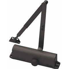 Yale - Manual Dampers; Closer Body Length: 9-3/4 (Inch); Finish/Coating: Painted Dark Bronze ; Door Thickness: 2-3/4 (Inch); Additional Information: Series: YDC200; Model: YDC202; Material: Aluminum; Spring Size: 4; Closerbody Width: 1-3/4 in; Weight: 6 - Exact Tool & Supply
