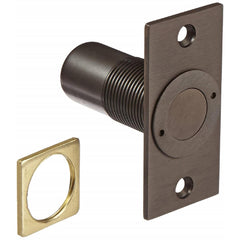 Yale - Strikes; Type: Dust Proof Strike ; Length (Inch): 5 ; Width (Inch): 5 ; Material: Brass ; Finish/Coating: Oil Rubbed Bronze - Exact Tool & Supply