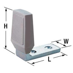 Rockwood - Stops; Type: Angle Door Stop ; Finish/Coating: Zinc Plated ; Projection: 4 (Inch); Mount Type: Wall - Exact Tool & Supply