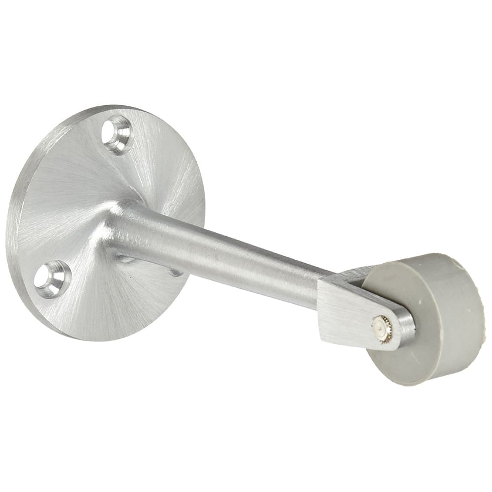 Rockwood - Stops; Type: Straight Roller Stop ; Finish/Coating: Satin Chrome ; Projection: 6-1/4 (Inch); Mount Type: Floor - Exact Tool & Supply