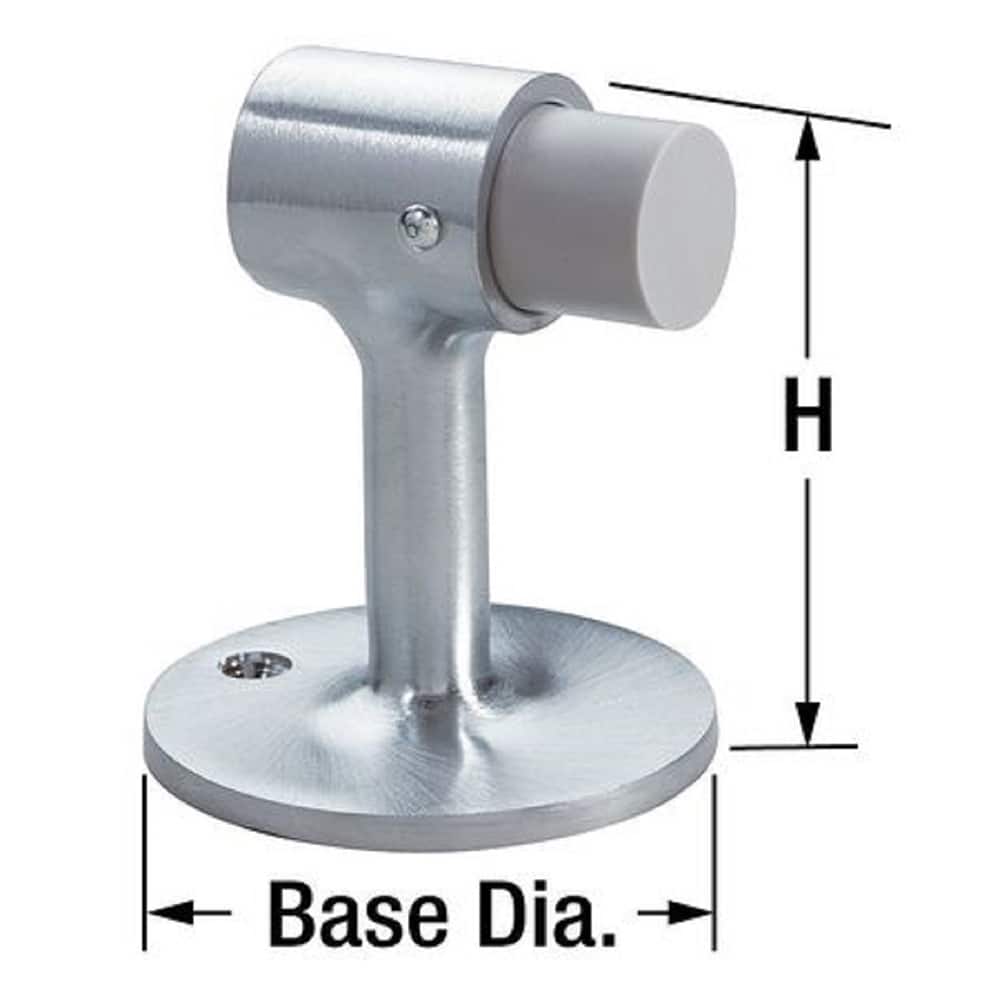 Rockwood - Stops; Type: Door Stop ; Finish/Coating: Satin Chrome ; Projection: 2 (Inch); Mount Type: Floor - Exact Tool & Supply