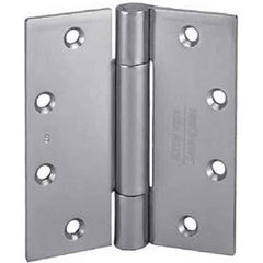 Yale - Specialty Hinges; Type: Standard-Weight Full-Mortise Single Acting Spring Hinge ; Length (Inch): 4-1/2 ; Length (Decimal Inch): 4.5000 ; Width (Inch): 4-1/2 ; Width (Decimal Inch): 4.5000 ; Material: Steel - Exact Tool & Supply