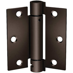 Yale - Specialty Hinges; Type: Standard-Weight Full-Mortise Single Acting Spring Hinge ; Length (Inch): 4-1/2 ; Length (Decimal Inch): 4.5000 ; Width (Inch): 4-1/2 ; Width (Decimal Inch): 4.5000 ; Material: Steel - Exact Tool & Supply