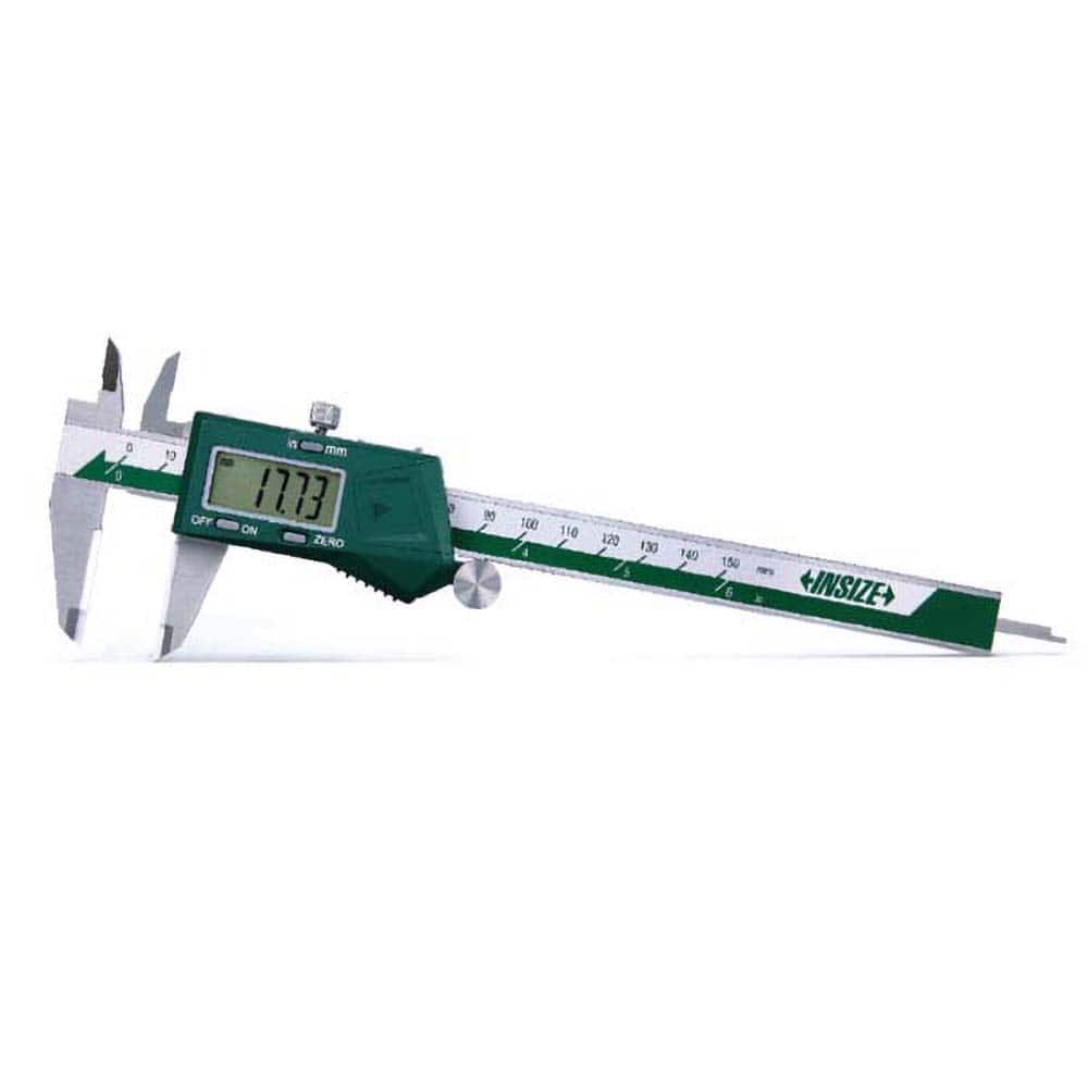 Insize USA LLC - Electronic Calipers; Minimum Measurement (Decimal Inch): 0.0000 ; Maximum Measurement (Decimal Inch): 12 ; Accuracy Plus/Minus (Decimal Inch): 0.0012 ; Resolution (Decimal Inch): 0.0005 ; IP Rating: None ; Data Output: Yes - Exact Tool & Supply