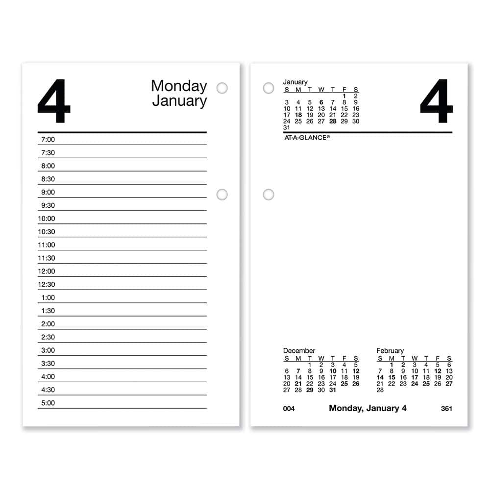 AT-A-GLANCE - Note Pads, Writing Pads & Notebooks; Writing Pads & Notebook Type: Desk Calendar Refill ; Size: 3-1/2 x 6 ; Number of Sheets: 320 ; Color: White ; Style of Rule: Planner - Exact Tool & Supply
