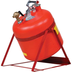 Justrite - Safety Disposal Cans; Capacity (Gal.): 5.000 ; Material: HDPE; Brass; Steel ; Color: Red ; Height (Inch): 17 ; Diameter (Inch): 11.5 ; Approval Listing/Regulations: FM - Exact Tool & Supply