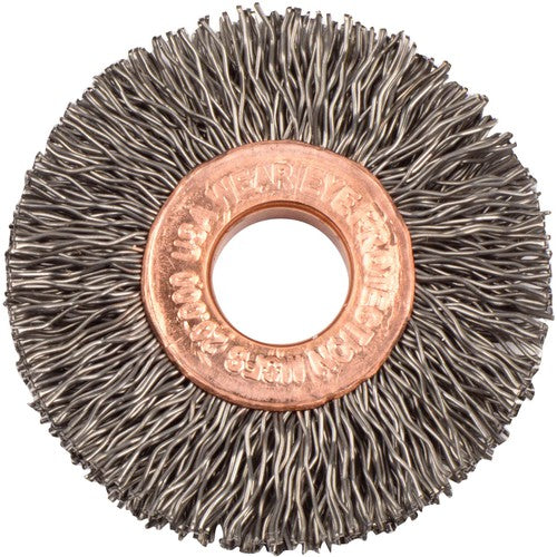 1 1/2″ Diameter-3/8″ Arbor Hole - Copper Center Steel Wire Straight Wheel - Exact Tool & Supply