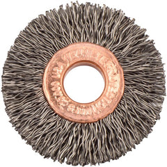1 1/2″ Diameter-3/8″ Arbor Hole - Copper Center Steel Wire Straight Wheel - Exact Tool & Supply