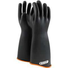 ‎158-1-18/12 - Novax - Natural Rubber Insulating Glove - Class 1 - 18″ - Black/Orange - Contour Cuff - Exact Tool & Supply