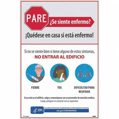 NMC - "COVID-19 - Use Una Cubierta De Tela Para Cara Para Ayudar A Desacelerar La Propagacion Del COVID-19", 12" Wide x 18" High, Paper Safety Sign - Exact Tool & Supply