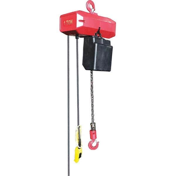 PRO-SOURCE - Electric Hoists; Type: Electric Hoist ; Load Capacity (Ton): 1 ; Load Capacity (Lb.): 2000 ; Lifting Speed in Ft/Min: 20 ; Maximum Lift Distance (Feet): 15 ; Lift Speed Type: Single - Exact Tool & Supply