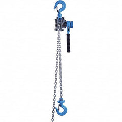 PRO-SOURCE - 550 Lb Capacity, 10' Lift Height, Chain Mini-Ratchet Lever Manual Hoist - Exact Tool & Supply