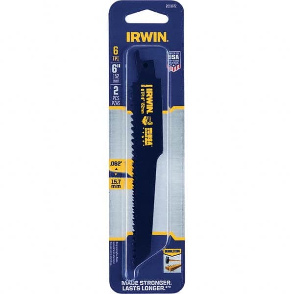 Irwin - Reciprocating Saw Blades Blade Material: Bi-Metal Blade Length (Inch): 6 - Exact Tool & Supply