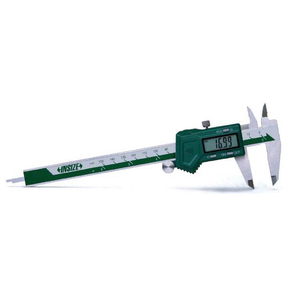 Insize USA LLC - Electronic Calipers; Minimum Measurement (Decimal Inch): 0.0000 ; Maximum Measurement (Decimal Inch): 8 ; Accuracy Plus/Minus (Decimal Inch): 0.0012 ; Resolution (Decimal Inch): 0.0005 ; IP Rating: None ; Data Output: Yes - Exact Tool & Supply