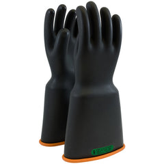 ‎159-3-16/11 - Novax - Natural Rubber Insulating Glove - Class 3 - 16″ - Black/Orange - Bell Cuff - Exact Tool & Supply