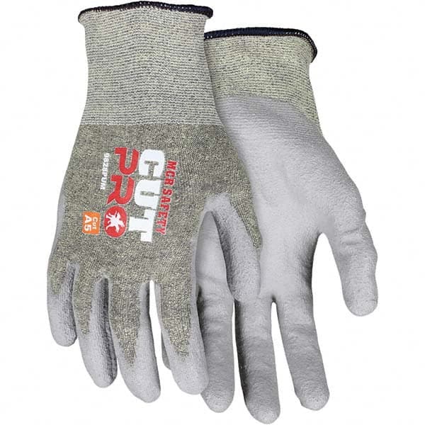MCR Safety - Size M, ANSI Cut Lvl A5, Puncture Lvl 2, Abrasion Lvl 3, Polyurethane Coated Cut Resistant Gloves - Exact Tool & Supply