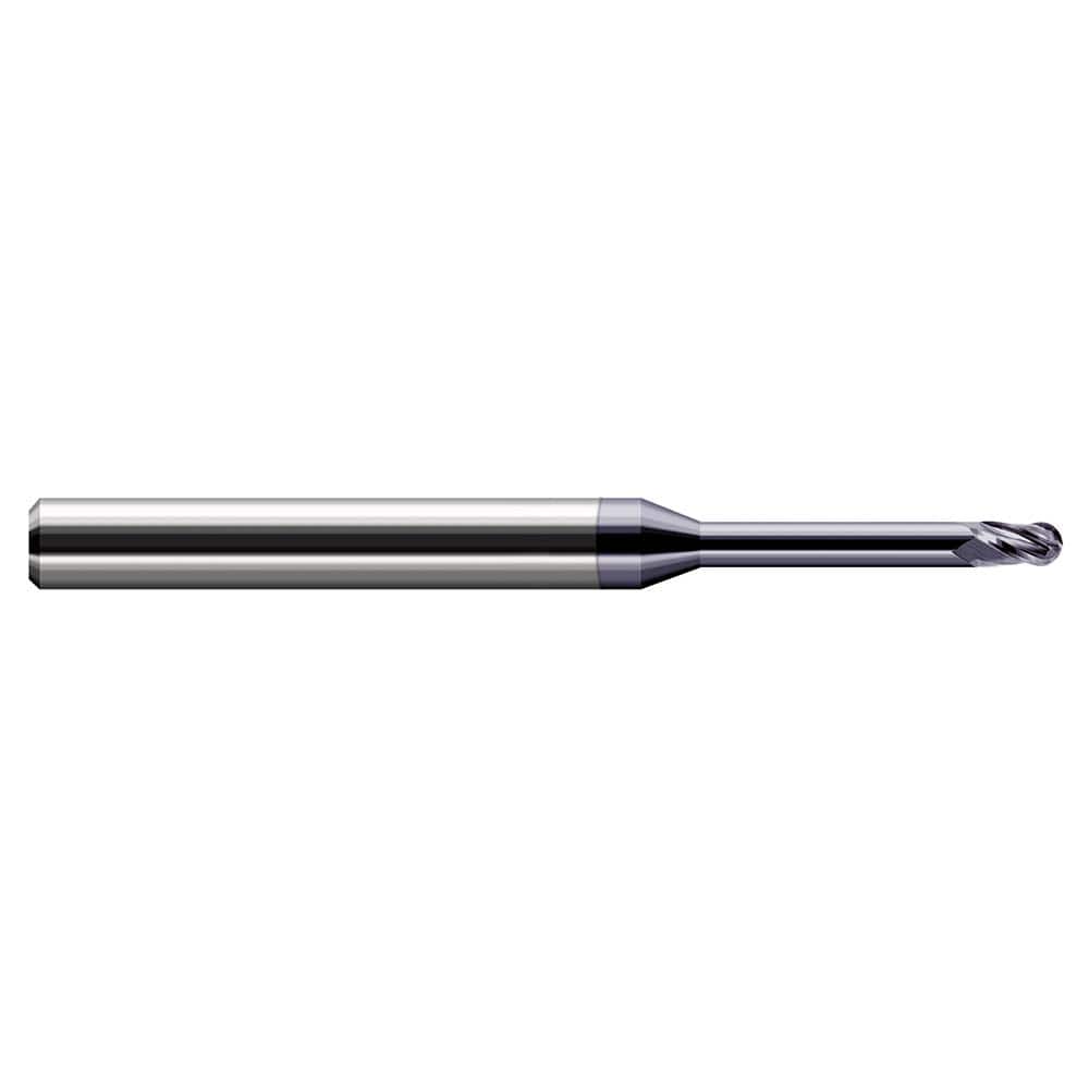 Harvey Tool - 0.07" Diam, 0.105" LOC, 3 Flute Solid Carbide Ball End Mill - Exact Tool & Supply