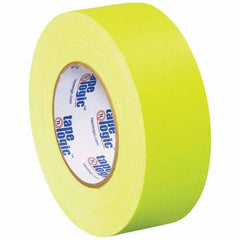 Tape Logic - Pack of (3) 50 Yd Rolls 2" x 11 mil Fluorescent Yellow Rubber Gaffers Tape - Exact Tool & Supply
