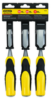 STANLEY® 3 Piece Bi-Material Short Blade Wood Chisel Set - Exact Tool & Supply