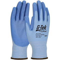 ‎16-318/XL Seamless Knit Glove - G-Tek PolyKor - Blue 18G Seamless Knit - Blue PU Smooth Grip - A2 - Exact Tool & Supply