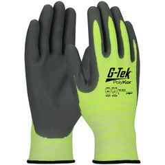 ‎16-323/S Coated Gloves w/Polykor - G-Tek PolyKor - Hi-Vis 15G Shell - A2 Nitrile Foam - Silicone Free - Thumb+ - Exact Tool & Supply