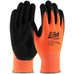 ‎16-340OR/XL Coated Gloves w/Polykor - G-Tek PolyKor - HV Orange 13G Shell - DD Nitrile MicroSurface Grip - A3 - Exact Tool & Supply