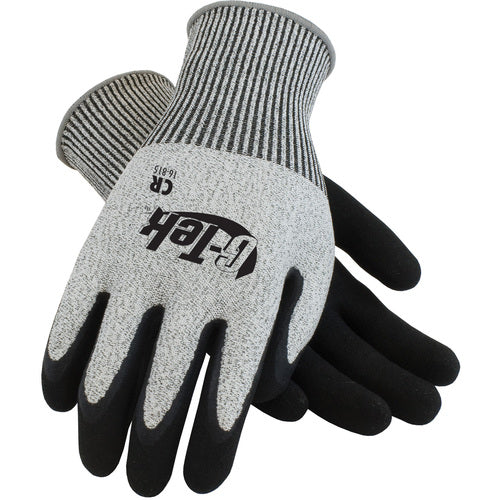 ‎16-815/S Coated Gloves w/Polykor - G-Tek PolyKor - S&P 13G Shell - DD Black Latex MicroSurface Grip - A3 - Exact Tool & Supply