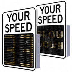 TAPCO - "Your Speed," 29" Wide x 23" High Aluminum Face/Polycarbonate Housing Speed Limit Sign - Exact Tool & Supply