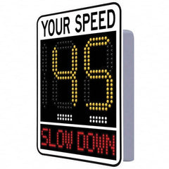 TAPCO - "Your Speed," 42" Wide x 30" High Aluminum Face/Polycarbonate Housing Speed Limit Sign - Exact Tool & Supply